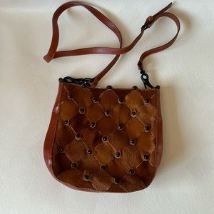 David and Scotti fury tan brown bag with studs